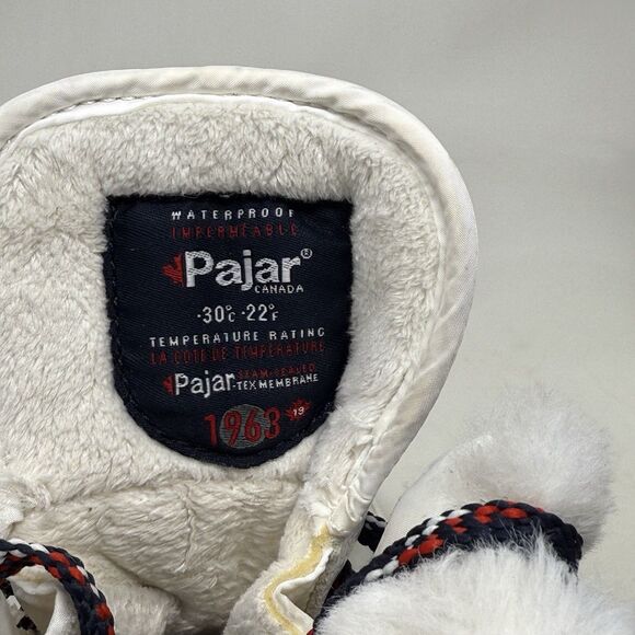 Pajar Canada Dala Winter Boots Womens 9 - 9.5 White Leather Faux Fur Waterproof - Picture 11 of 16